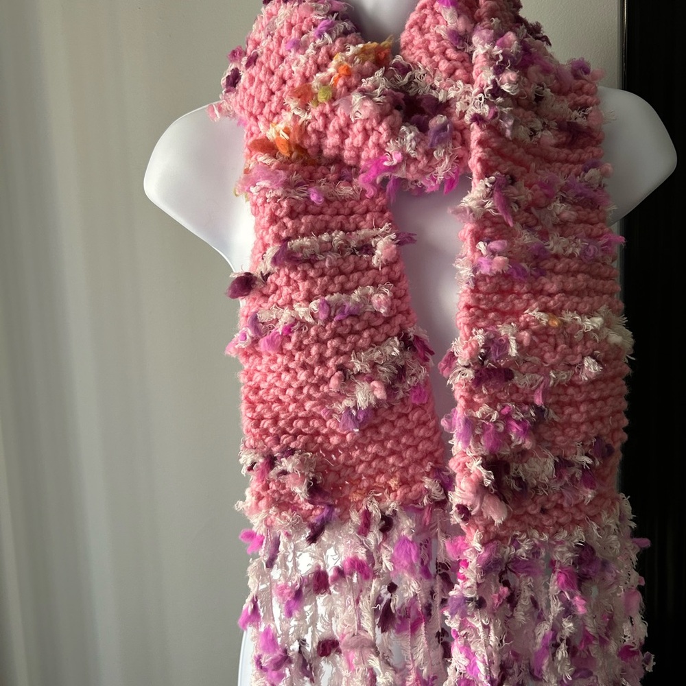 Pink Textured Women's Scarf